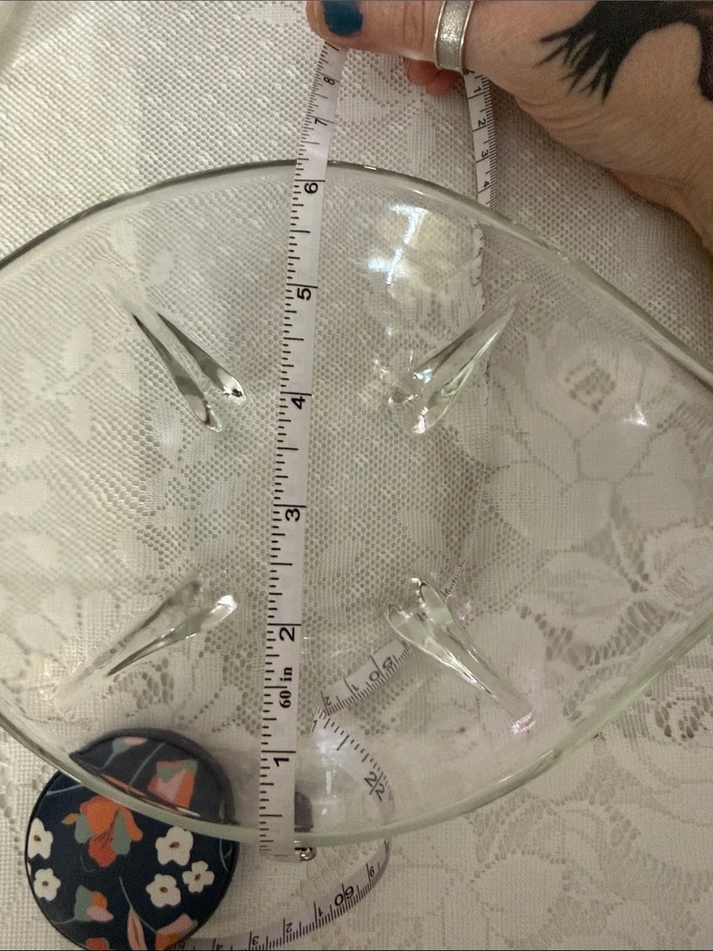 Vintage Anchor Hocking Swedish Modern Clear Glass Bowls Set of 3 Mid-Century